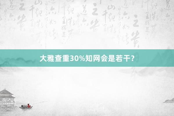 大雅查重30%知网会是若干?